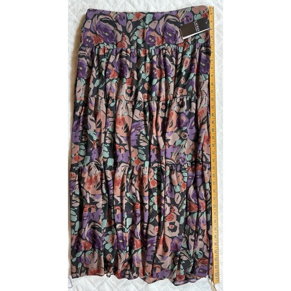 Lauren Ralph Lauren Black Label Women's Floral Crinkle Maxi Skirt Size 10 - 539 - Picture 6 of 8